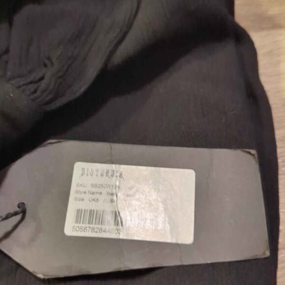 Disturbia blessing puff sleeve tie black midi dress size 4 new - Picture 3 of 6